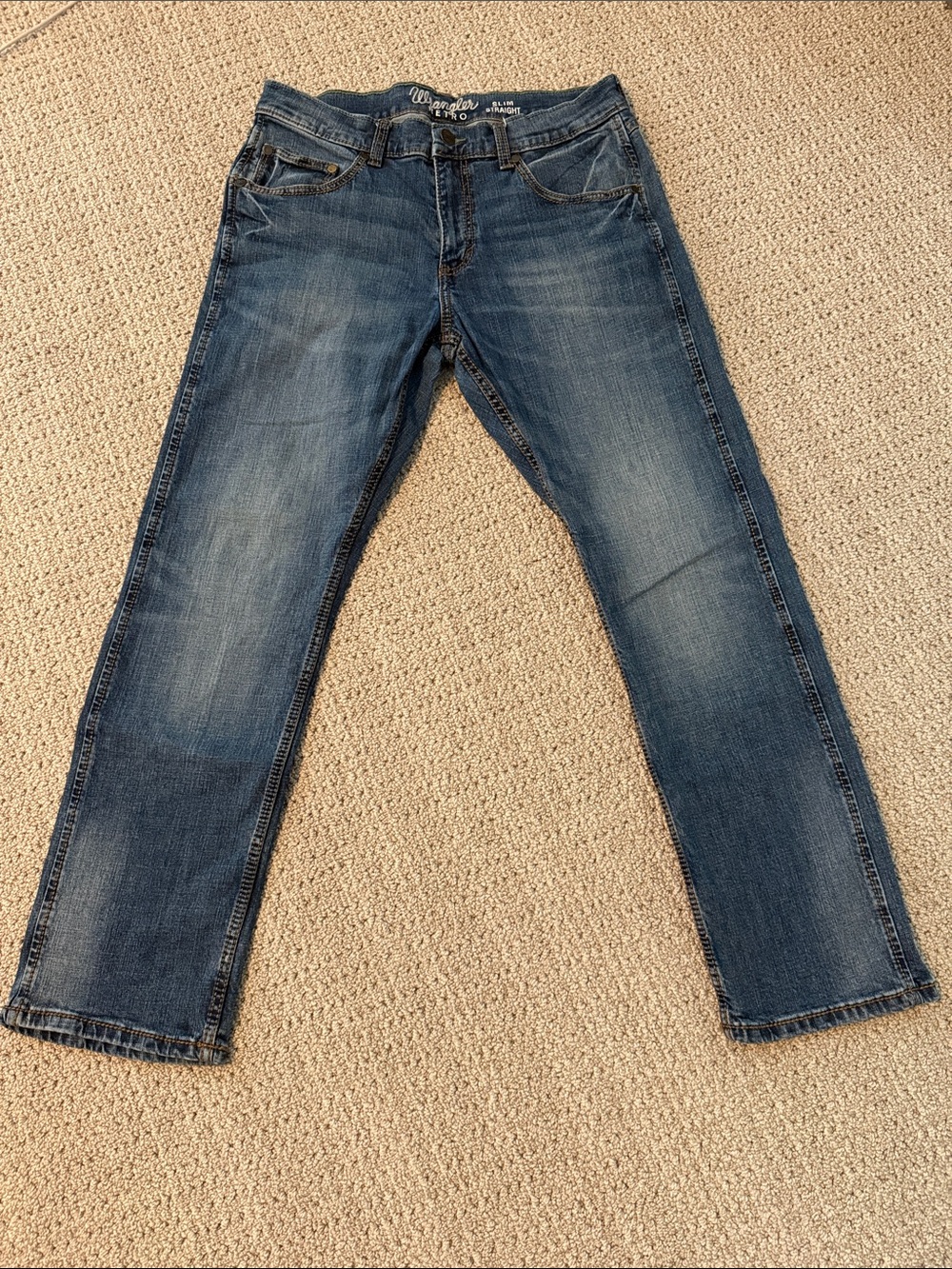 Wrangler Men's Medium Blue Straight Leg Jeans 32/30